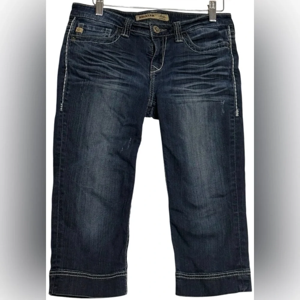 Big Star Maddie Bermuda Denim Shorts Sz26 Medium Wash Western - Picture 2 of 12